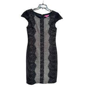 BETSY JOHNSON Lace Trim Sheath Dress - Size 8 - Pre-owned